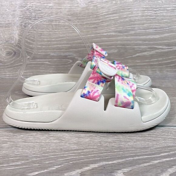 Chaco Chillos Gray Taupe Pastel Tie Dye Women’s Size 6 Slide Slip On Sandals - Picture 1 of 12